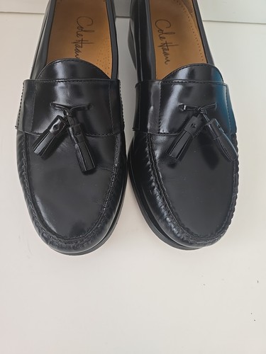 Mocassini eleganti Cole Haan da uomo mogano nero nappa pizzicata taglia 9 #08353 - Foto 6 di 7