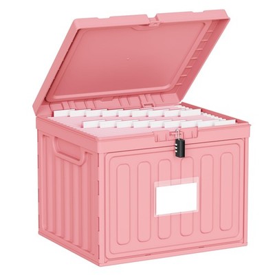 Plastic File Box with Lid for Letter Size Hanging File Folders, Hanging File ...