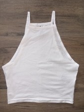 H&M Top Trägershirt Damen Gr. S weiß Ärmellos Bauchfrei Sommer NEU!