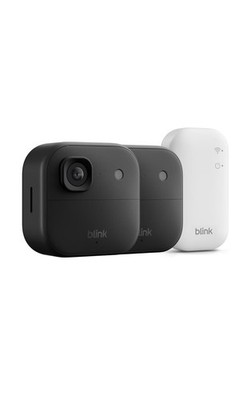 2x Schwarz  Blink Outdoor 2K+ Kabellose intelligente Sicherheitskamera