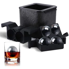 Revolutionary Ice Sphere Maker - 4 Perfect, Slow-Melting Ice Balls for Cocktails