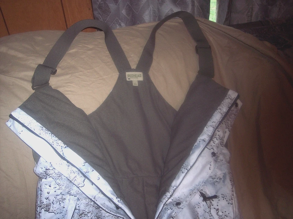 Mens Large Snow Camo Bibs Tundra Camo Bib Overalls Waterproof Bib Coveralls - Image 3 of 4