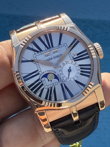 Roger Dubuis Sympathie 18K Rose Gold Perpetual Calendar Moonphase 17/28 Rare