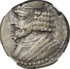 HUGE TETRADRACHM Vardanes 38-46 AD Parthia Parthian Kingdom Scarce Silver NGC VF