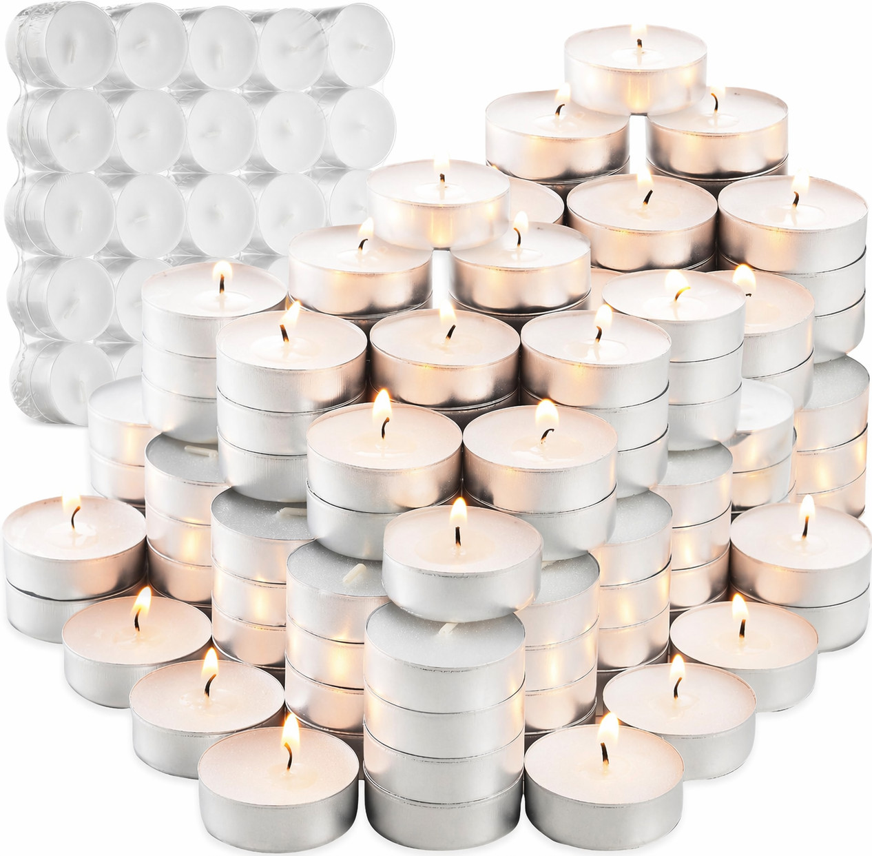 Light Candles White Unscented Smokeless Long Extended Burn T