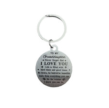 Granddaughter Keychain With Poem, Silver