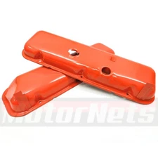 1965-72 BB Chevy 396-502 OEM Valve Covers Recessed Corner Chevrolet Orange BBC