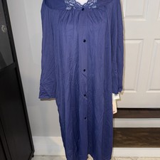 VINTAGE SHADOWLINE Opacitrique LONG NYLON LACE NIGHTGOWN, Med Navy