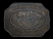 NB19136 VINTAGE 1970s  SOUTHERN COMFORT UNDER YOUR BELT  BOOZE BELT BUCKLE
