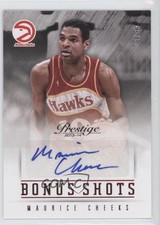 2013-14 Panini Prestige Bonus Shots Red 46/50 Maurice Cheeks #34 Auto HOF 02v3