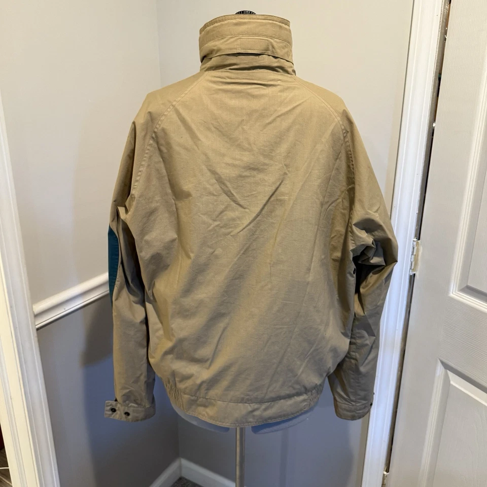 John Weitz VTG Tan Blue Jacket Windbreaker Bomber Size Large - Image 4 of 4
