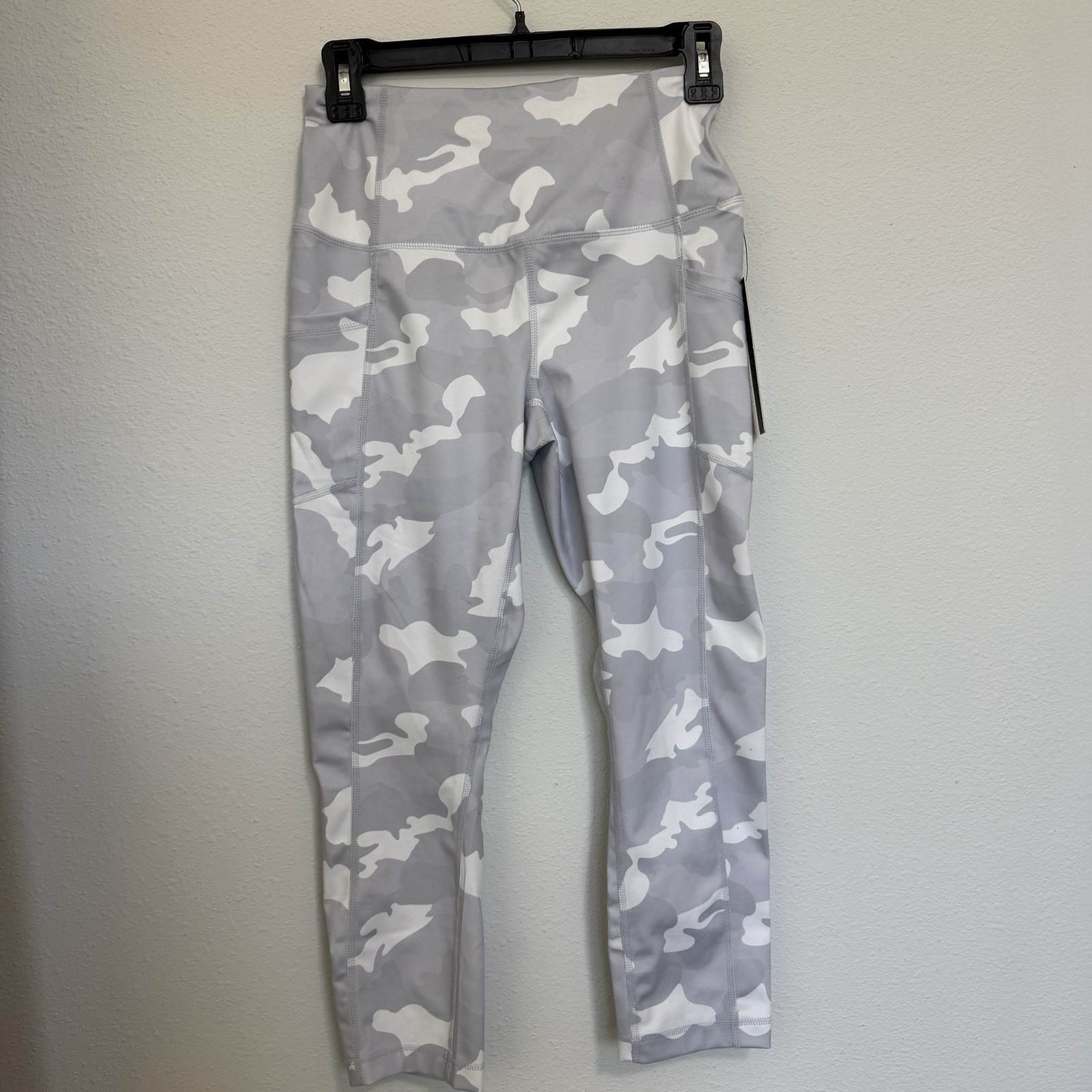 Yogalicious Lux High Rise Ankle Leggings Gray White Camo Stretch Women’s Size S