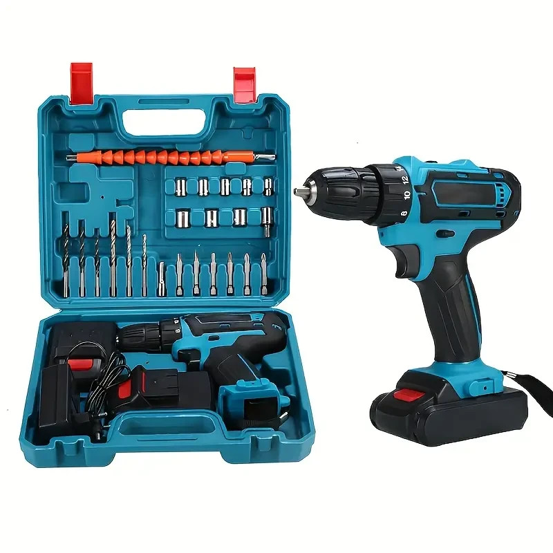 Dual Speed Two Electric Rechargeable Electric Drill With Too