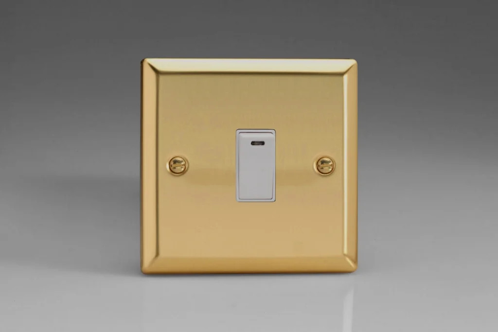 Switch Brass 20A + Neon Classic Victorian White Insert Varilight XV20NW