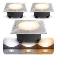 3 StüCk Bodeneinbaustrahler Eckig Virok Inkl Led GX53 4,5W Dimmbar Warmweiß 230V