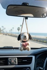 Puppy Heart Car Charm, Cute Crochet Dog Mirror Hanging