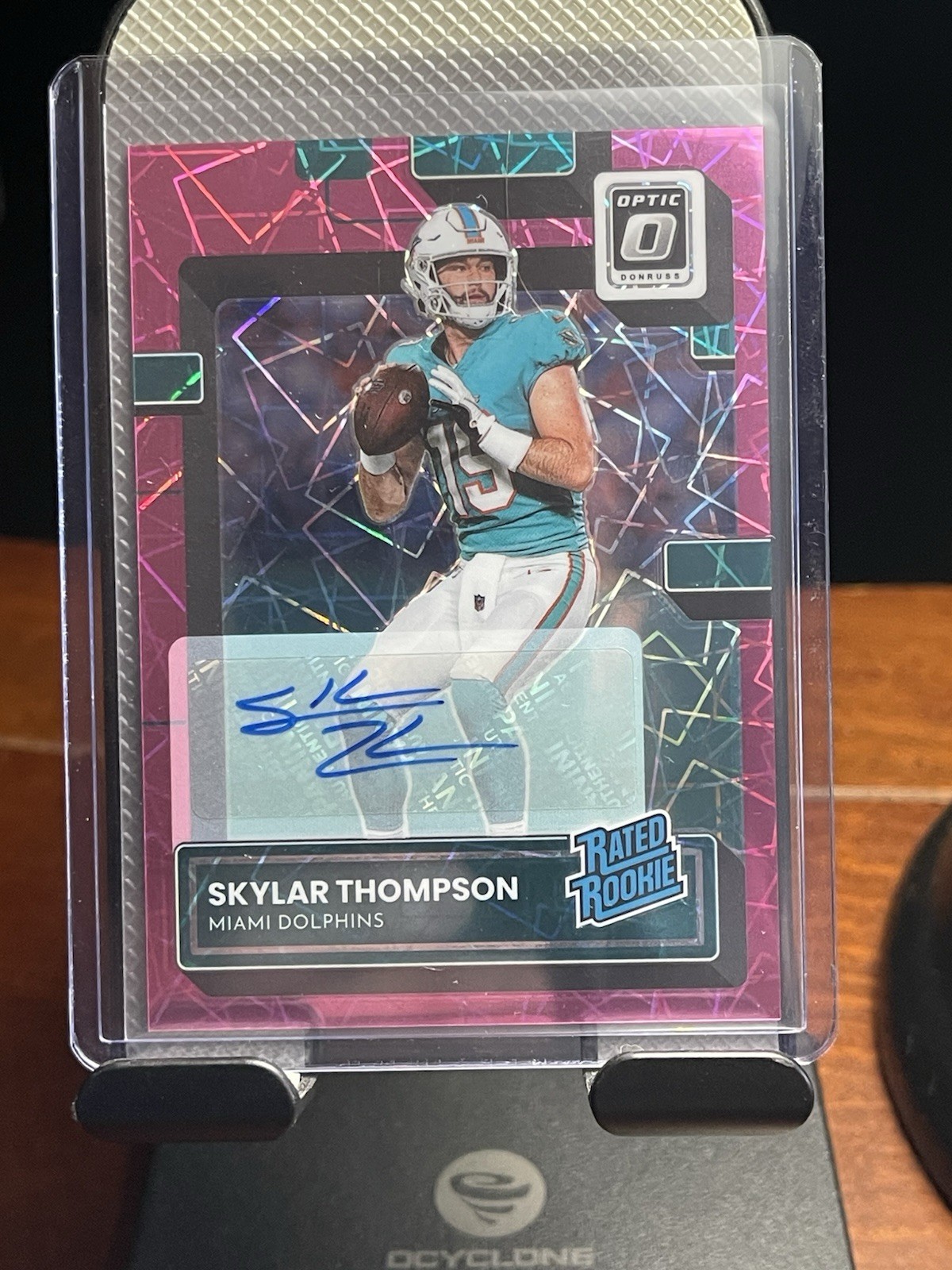 2022 Panini Optic Rated Rookie Skylar Thompson Pink Velocity Prizm Auto /50