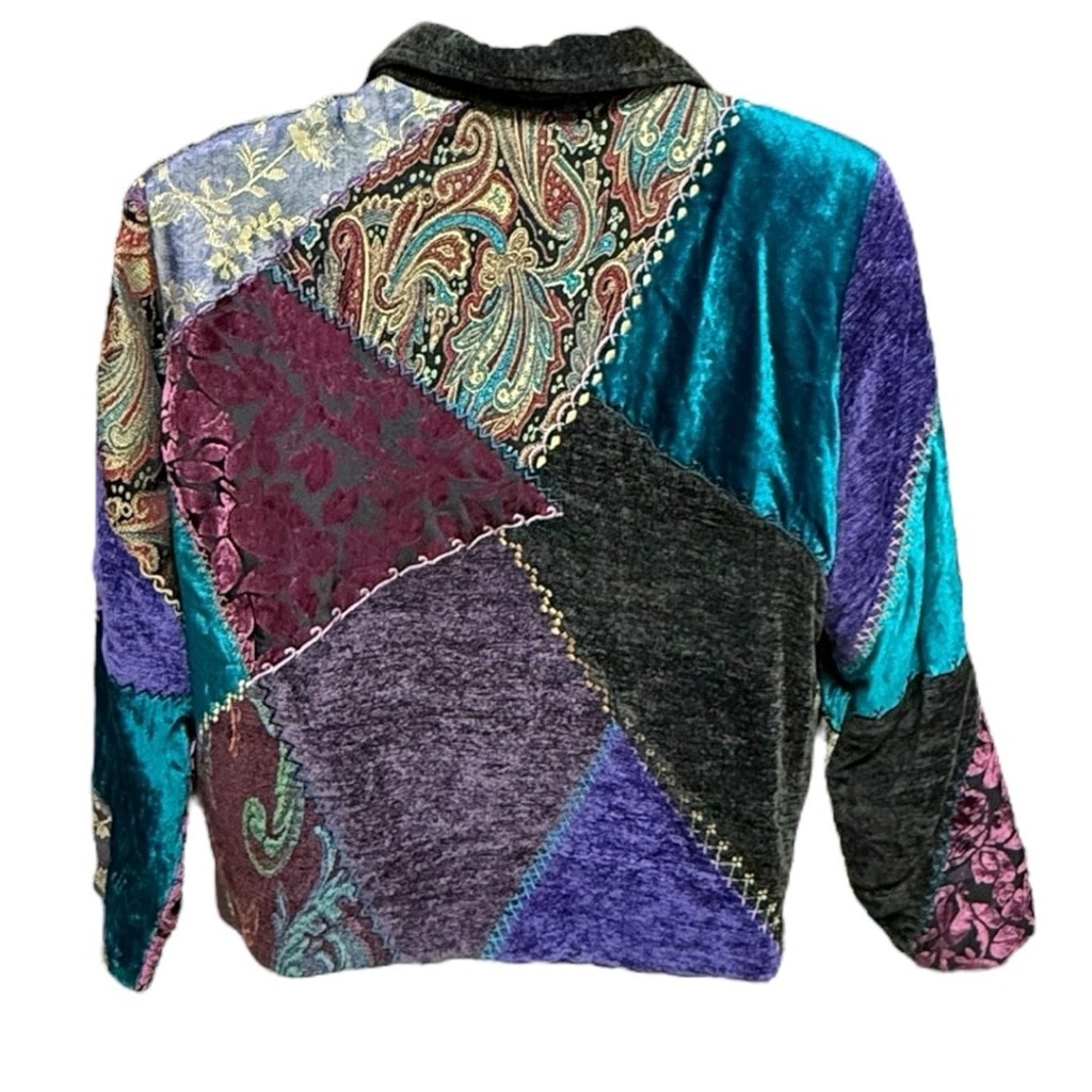 Tapestry Patch Boho Luxe Patchwork Jacket Tapestr… - image 7