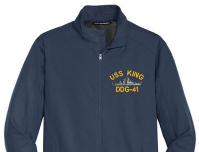 USS KING DDG-41 Soft Shell Jacket.  New.  U.S. Navy