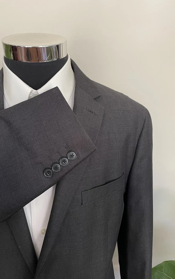Bar III Mens Two-Button Charcoal Blazer Cotton Wool Sport Coat Jacket Size 42L - Изображение 4 из 4