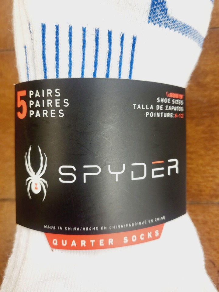 SPYDER Men's Shoe Size 612 5Pair White Quarter Socks NWT eBay