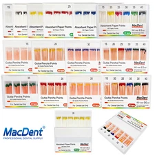 MacDent Dental Endo Gutta Percha Points / Absorbent Paper Points 02/04/06 Taper