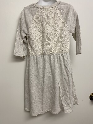 Forever 21 girls heather gray lace dress 7/8 | eBay
