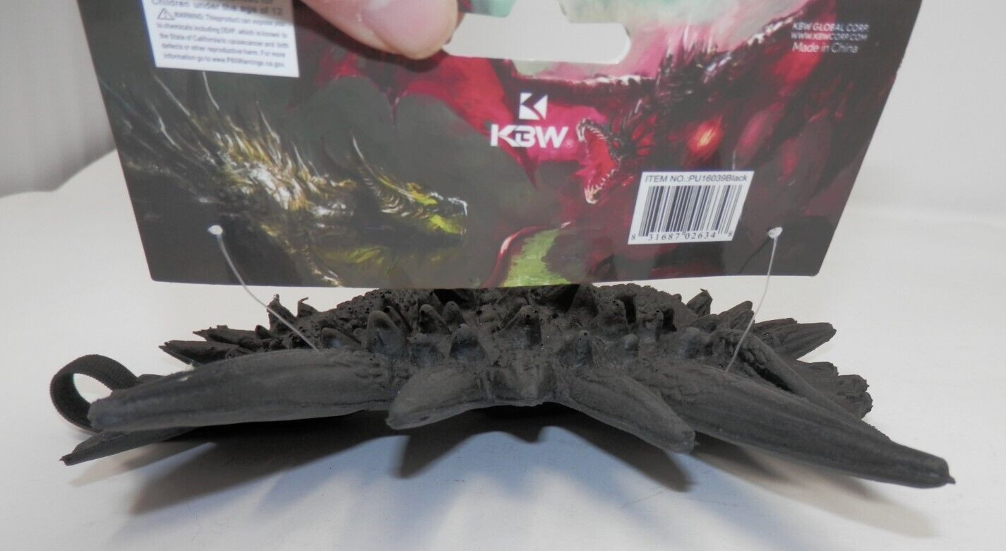 KBW Horned Dragon Half Face Mask - Soft Foam Black Elastic Costume Cosplay NEW