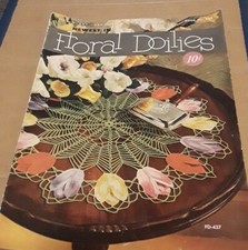 Vtg 1950 Coats  Clark 268 Flower Floral Doilies Crochet Pattern Book