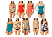 NWT Anne Cole Womens Shirred Bandeau Tankini Top Multicolor Size XS-L 70 LLL226