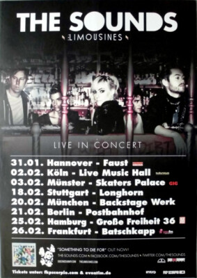 SOUNDS, THE - 2012 - Plakat - In Concert - Something to Die For Tour - Poster