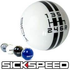 Whiteblack Sick Rally Stripe Shift Knob For 6 Speed 6rdr 10x1.25 K09