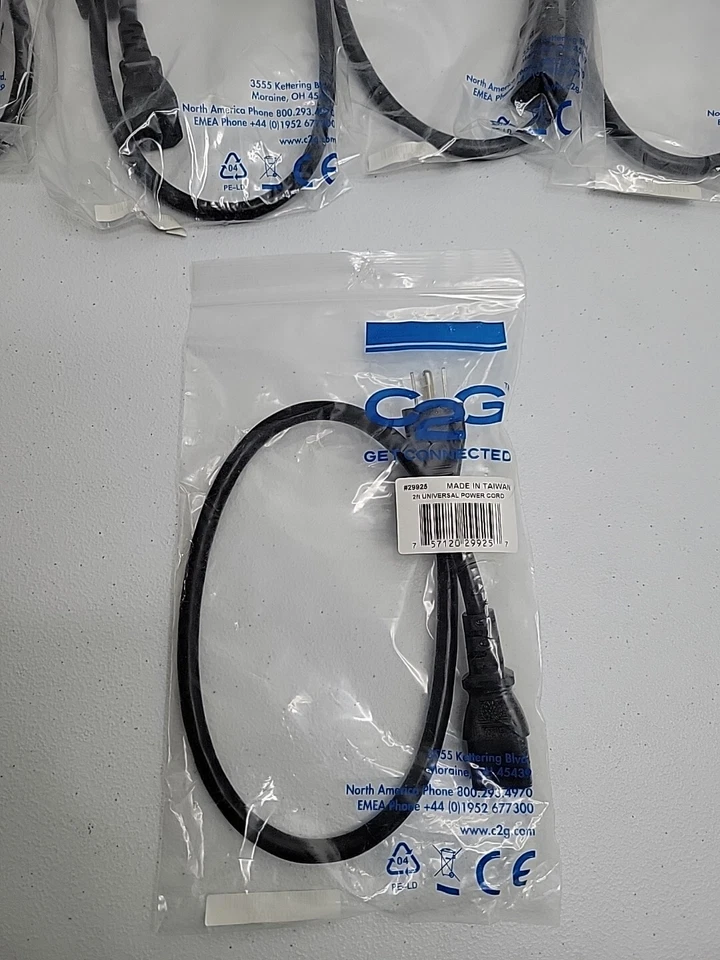 2FT Universal 3 Prong AC Power Cord Cable 18 AWG for Computer Printer Monitor TV - Image 2 of 4