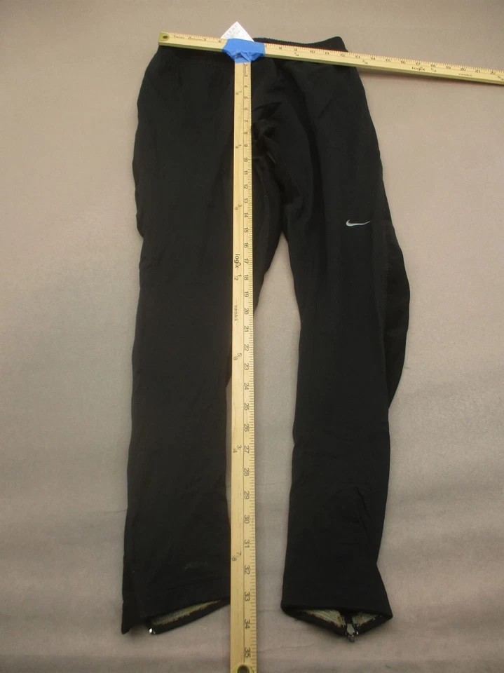 NIKE Talla M Mujer Negro Pierna Cremallera Elastizada Cintura Pull On Ciclismo Correr Pantalones 802 Foto 2 de 4
