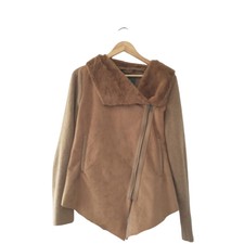 Ci Sono By Cavalini Women’s Asymmetrical Zip Jacket Faux Suede Extra Large