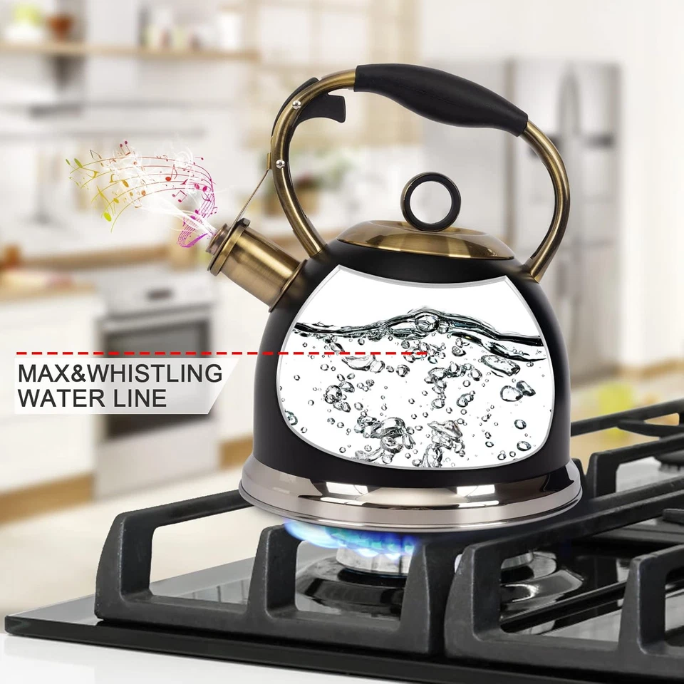 Tetera - Tetera de 3,0 cuartos de galón Tetera de acero inoxidable Foto 4 de 4