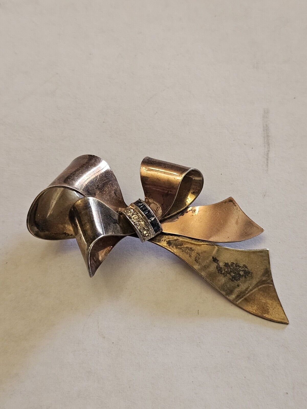 Vintage Taylord Sterling Silver 925 Bow Brooch Pi… - image 4