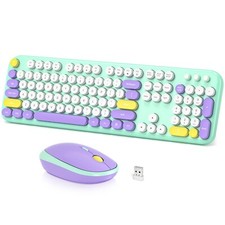 Wireless Keyboard and Mouse Combo, Typewriter Full Size Keyboard with Number ...