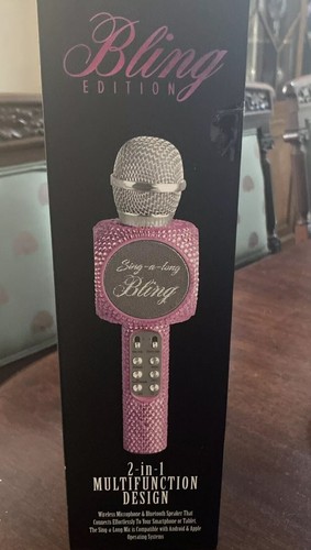 Bluetooth Karaoke Microphone & Led Light-Up Speakers Bling Pink NWT Sealed $55 - Picture 3 of 12