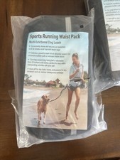 Hands Free Dog Running Leash with Adjustable Waist Belt Dual Handle