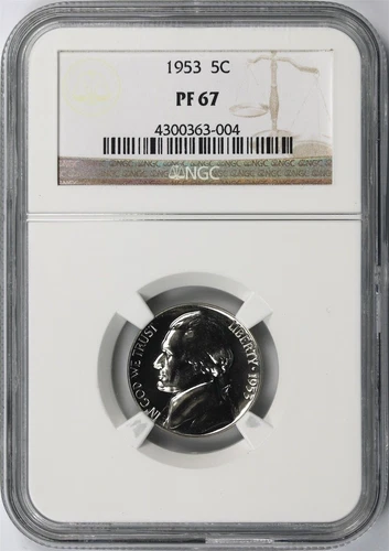1953 Proof 5c Jefferson Nickel NGC PF67