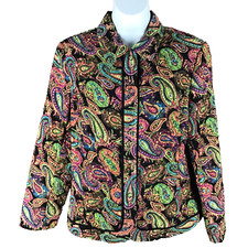 Women's Quilted Jackets  L Large, Requirements,   Floral Snap Button Jacket