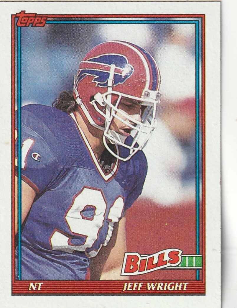 FREE SHIPPING-MINT-1991 Topps Jeff Wright #56 BILLS PLUS BONUS CARDS