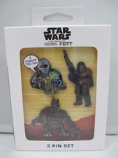 Star Wars Book Of Boba Fett I Missed You Pins Paquete de 3 NUEVO Entretenimiento Tierra Exc