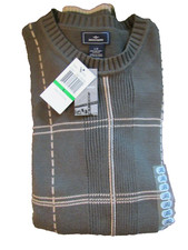 DOCKERS Men's Green Cotton Knit Sweater SZ L Crew Neck Long Sleeve NWT