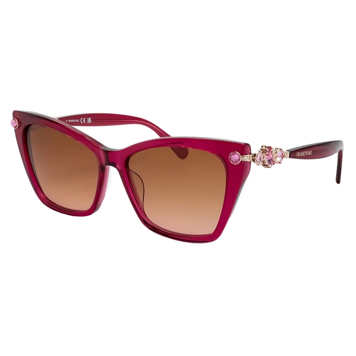 Swarovski SK361 75F Pink Cat Eye Plastic Eyeglasses Frame 55 