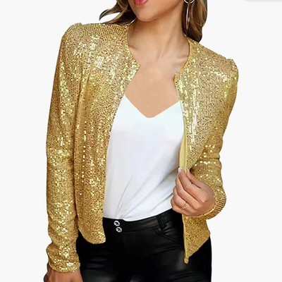 Blazer Strickjacke Gold Damen VILA VISIGRID Blazer Gold Colour