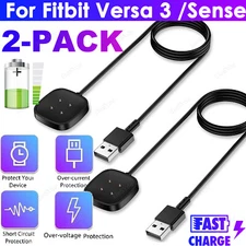 2X USB Charging Dock Station Cable Cord Charger for Fitbit Versa 3 / Sense