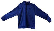 Nike Mens Dri-Fit 1/4 Zip Pullover Size L Blue Therma-Fit Mock Neck Long Sleeve