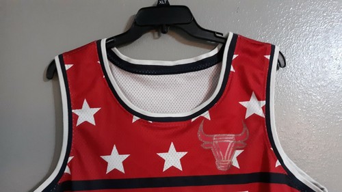 MEN'S HUGE EXCHANGE RED.WHITE.BLUE BULL STREET BULLIES JERSEY.SZ L - Picture 3 of 9